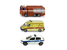 Набор машин Siku 1819RUS Служба спасения 155, 3шт, белыйжелтыйкрасный