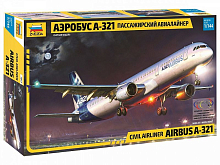 Сборная модель ZVEZDA Пассажирский авиалайнер Аэробус А321, 1144
