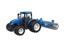 РУ фермерский трактор Korody с сеноподборщиком, мет кузов, широкие колеса 124 24G 6CH RTR