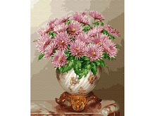 Картина по номерам 40х50 Бузин Розовые астры 29 цветов
