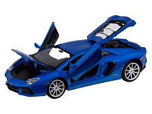 Машина АВТОПАНОРАМА Lamborghini Aventador Coupé, 124, синий, свет, звук, вк 24,512,510,5 см