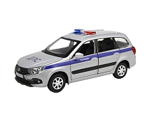 Машина АВТОПАНОРАМА LADA GRANTA CROSS Полиция, серебро, 124, свет, звук, вк 24,512,510,5 см