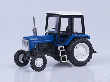 Сувенирная модель трактора МТЗ82 Люкс2 металл синий с белмет,кабиной 143