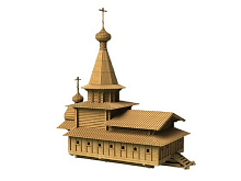 Сборная деревянная модель СВМодель Спасская церковь, 3440 деталей, 160