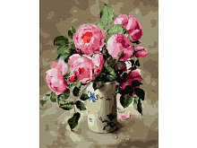 Картина по номерам 40х50 Розовый букет 26 цветов