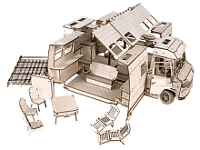 Деревянный конструктор Lemmo Трейлер ПИКНИК, 414 деталей