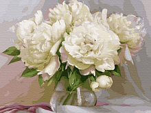 Картина по номерам на дереве 40х50 БУЗИН НЕЖНЫЕ ПИОНЫ 28 цветов