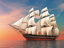 Алмазная мозаика 15х20 УТРЕННИЙ ПЕЙЗАЖ 10 цветов