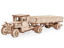 Деревянный конструктор Lemmo Грузовичок ЛТ с прицепом, 58 деталей