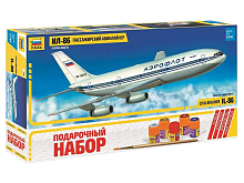 Сборная модель ZVEZDA Пассажирский авиалайнер Ил86, подарочный набор, 1144