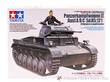 Склеиваемая модель Tamiya 135 Танк PzKpfw II  Ausf АBC с одной фиг, наб траки, доп брон лист