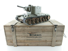 Радиоуправляемый танк Torro КВ2 116 24G, СССР, зеленый, ИКпушка, деревянная коробка