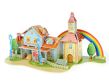 3D пазл из пенокартона РАДУЖНЫЙ ДОМ 39 деталей