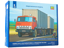Сборная модель AVD КАМАЗ53212 контейнеровоз с прицепом ГКБ8350, 143