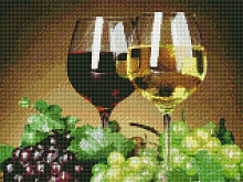 Алмазная мозаика с нанесенной рамкой 40х50 НАТЮРМОРТ С ВИНОГРАДОМ 30 цветов