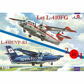 Сборная модель  Самолет Л-410 FG & Л-410UVP-E3 (2 набора в коробке). 1/144