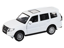 Машина АВТОПАНОРАМА Mitsubishi Pajero 4WD Tubro, белый, 143, инерция, вк 17,512,56,5 см