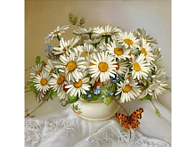 Картина мозаикой 30х30 БУКЕТ РОМАШЕК квадрат 24 цвета