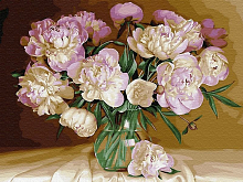 Картина по номерам на дереве 40х50 БУЗИН БУКЕТ В ТЁПЛЫХ ТОНАХ 28 цветов