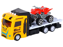 Машина AUTODRIVE Автовоз фрикционный желтый, со светом и звуком  квадроцикл, вк 23,5711 см