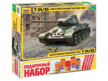 Сборная модель ZVEZDA Советский средний танк Т3485, подарочный набор, 135