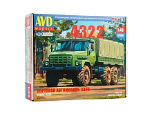 Сборная модель AVD Автомобиль 4322 бортовой с тентом, 143