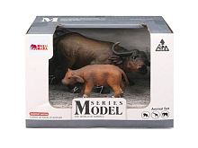 Набор фигурок животных MASAI MARA MM211115 серии Мир диких животных Семья буйволов, 2 пр