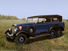 Сборная модель Typ G4 W31 с раскрытым тентом Германский пассажирский автомобиль II МВ