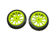 Комплект передних колес в сборе, желтые, для багги Himoto масштаба 116, 2шт