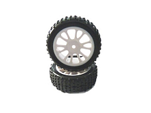 Комплект передних колес в сборе, белые, для багги Himoto масштаба 116, 2шт