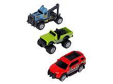 Набор металлических машинок AUTODRIVE Городская техника 3шт внедорожник, эвакуатор, джип