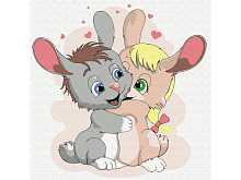 Набор юного художника 20х20 Заячья дружба 12 цветов