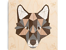 МАРКЕТРИ Картина на дереве 20Х20 СЕРЫЙ ВОЛК