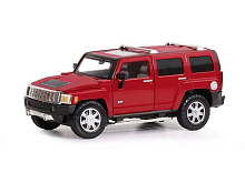 Машина АВТОПАНОРАМА Hummer H3, красный, 124, свет, звук, вк 24,512,510,5 см