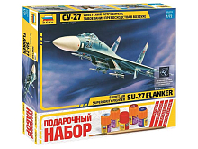 Сборная модель ZVEZDA Советский истребитель Су27, подарочный набор, 172
