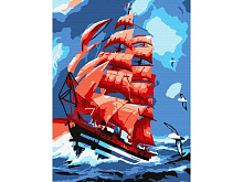 Картина по номерам 15х20 АЛЫЕ ПАРУСА  10 цветов