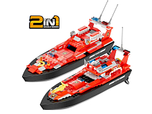 Радиоуправляемый катер Flytec V102 конструктор 2 в 1 159 деталей 24G RTR