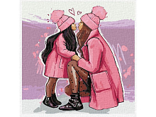 Картина по номерам 30Х30 КАК НА МАМУ Я ПОХОЖА 27 цветов