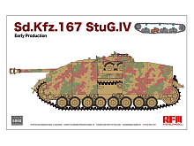 Сборная модель RYEFIELD MODEL Немецкая САУ SdKfz167 StuGIV, раннего прва с рабочими трак, 135