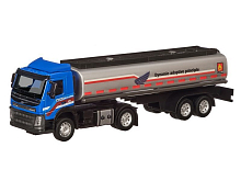 Машина АВТОПАНОРАМА Volvo бензовоз, голубой, 150, свет, звук, вк 281410 см