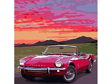 Картина по номерам 30x30 КАБРИОЛЕТ ТРИУМФ РЕТРО 19 цветов