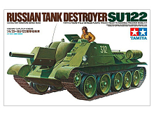 Склеиваемая модель Tamiya 135 Советская самоходная арт установка СУ122 с 1 фигурой танкиста