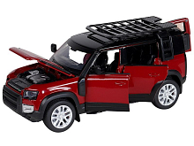 Машина АВТОПАНОРАМА Land Rover Defender 110, 132, красный, свет, звук, вк 17,513,59 см