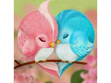 Картина мозаикой 30х30 ПТИЦЫ НЕРАЗЛУЧНИКИ квадрат 20 цветов