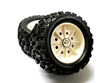 Колеса в сборе на белых дисках для бензиновых автомоделей Smartech 23СС 2WD масштаба 15