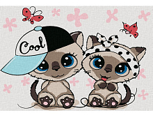 Картина по номерам 20х30 КОТЯТА 8 цветов