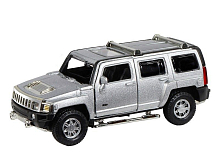 Машина АВТОПАНОРАМА Hummer H3, серебряный, 132, свет, звук, инерция, вк 17,513,59 см