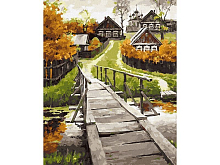 Картина по номерам 40х50 СЕЛЬСКИЙ ПЕЙЗАЖ  24 цвета