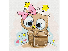 Набор юного художника 20х20 Совенок в подарочной коробке 12 цветов