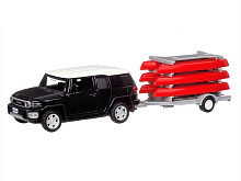 Машина АВТОПАНОРАМА Toyota FJ Cruiser c прицепом с досками для серфинга, 143, инерция, вк